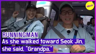 [HOT CLIPS][RUNNINGMAN]As she walked toward Seok Jin, she said"Grandpa."(ENGSUB)