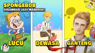 GANTENG BANGET !! SpongeBob dan Teman Temannya Jadi Manusia Super Ganteng !!