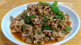 ลาบเนื้อริ้วโครง กับข้าวได้ กับแกล้มอร่อย สไตล์ | ครัวบ้านๆ Channel