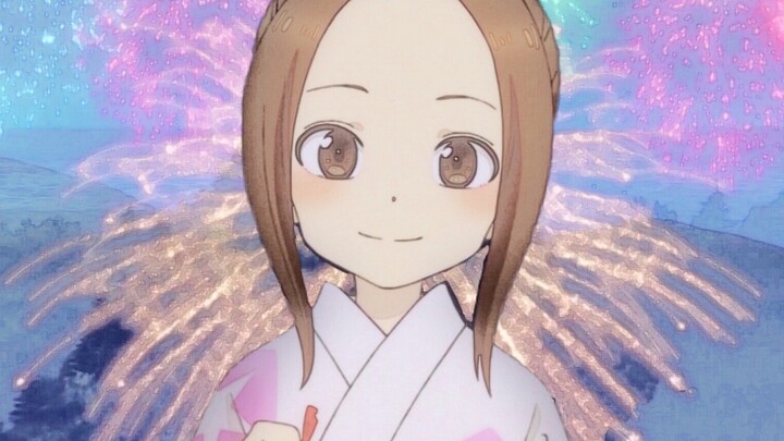 Fireworks X Takagi-san】Kembang api yang lepas landas di langit, aku ingin menontonnya dengan Nishika