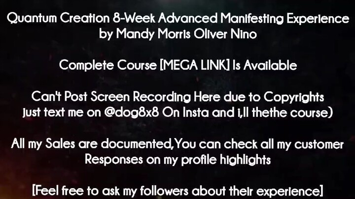 Quantum Creation 8-Week Advanced Manifesting Experience by Mandy Morris Oliver Nino Course download