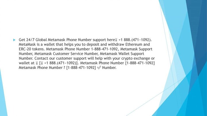 Metamask® Helpline ⌛ +1 888.(471~1092) Number