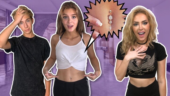 I Snuck out & Pierced my Belly Button 😱 overprotective family reacts! EMOTIONAL | Brighton Sharbino