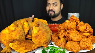 10 PIECE WHOLE POMFRET FRY & HUGE CAULIFLOWER/ GOBI PAKORA EATING CHALLENGE | MUKBANG ASMR EATING ||