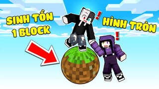 Noob Ruby Và Siro Thử Thách 24H Sinh Tồn 1 Block Hình Tròn Trong Minecraft !!!