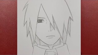 Anime drawing | how to draw adult sasuke easy step-by-step