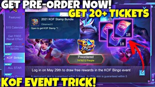 GET NOW! GET PRE-ORDER KOF STAMP | FREE KOF SKIN EVENT - NEW EVENT MOBILE LEGENDS