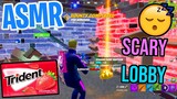 ASMR Gaming 😴 Fortnite Scary Lobby! Relaxing Gum Chewing 🎮🎧 Controller Sounds + Whispering💤