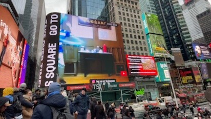 The Pinecone Jelly Bean Lightning Whip sneaks into Times Square!
