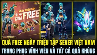 (Free Fire) QUÀ FREE NGÀY TRIỆU TẬP SEVER VIỆT NAM, FREE GÓI ĐỒ CỰC ĐẸP VÀ SÁCH RAMPAGE TẶNG FREE