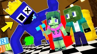 Monster School : BLUE vs ZOMBIE - RAINBOW FRIENDS - Minecraft Animation
