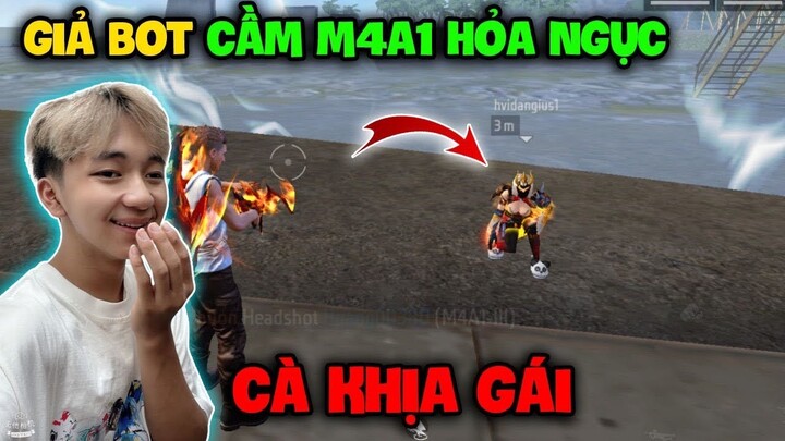 FREE FIRE | Hùng Mõm Giả BOT Cầm M4A1 Hoả Ngục Đi Ghép Ngẫu Nhiên "Team Bất Ngờ", Và Cái Kết !!!