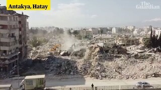 Aerial footage shows earthquake destruction in Turkey’s Hatay region