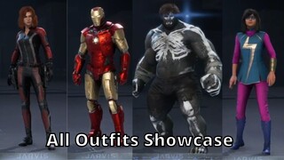 Marvels Avengers - All Outfits/Costumes of Black Widow , Hulk , Iron Man & Ms Marvel