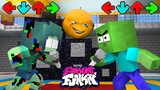 Monster School: FNF Sliced Vs Corrupted Annoying Orange - Friday Night Funkin| Minecraft Animation