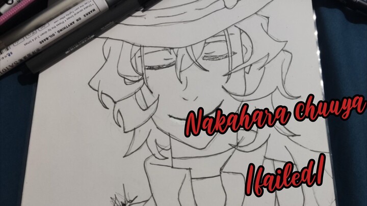 drawing Nakahara chuuya|lineart|failed|rushed