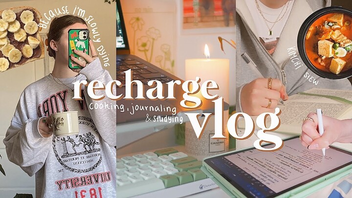 cozy at-home vlog | recharging, fall night routine, late night study sesh, thrifting