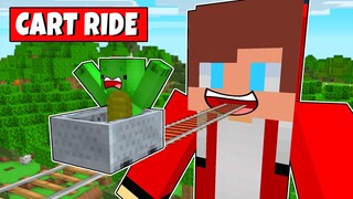 CART RIDE INTO MAIZEN IN MINECRAFT ! MIKEY RIDERS ON MINECAR !