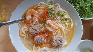 cách nấu bún tôm thịt - how to cook shrimp noodles meat