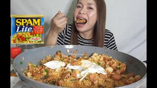 MUKBANG+COOKING KIMCHI FRIED RICE WITH SPAM