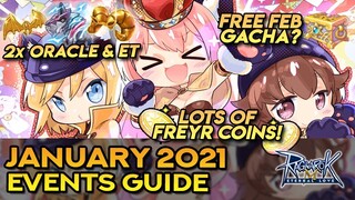 RAGNAROK JANUARY 2021 EVENTS GUIDE ~ FREE FREYR COINS, FEB GACHA? AND MORE!!