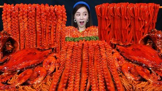 불닭 낙지 🐙 해산물 FLEX 매운 볶음짬뽕 먹방 Spicy Octopus Seafood Stir Fried Jjamppong Recipe Mukbang ASMR Ssoyoung