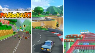 Evolution of Shroom Ridge Tracks in Mario Kart Games (2005 - 2023)