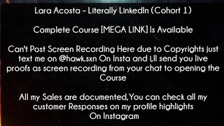 Lara Acosta Course Literally LinkedIn (Cohort 1) download