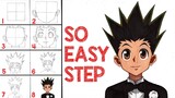 How To Draw Gon Freecs Hunter x Hunter  [Anime Drawing Tutorial for Beginners]