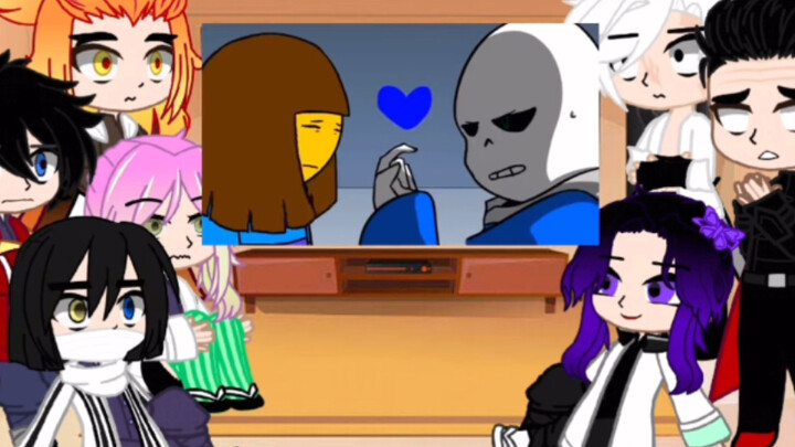 demon slayer react to glitchtale amv