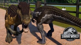 Jurassic World Evolution - 2 Polacanthus & 2 Baryonyx Breakout & Fight! (1080p 60FPS)