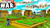 AIRSTRIKE on a Minecraft Village FULL of ENEMIES! (Minecraft War #57)