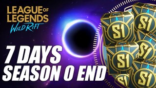 7 days SEASON 0 END!! - Season 1 start after a week!