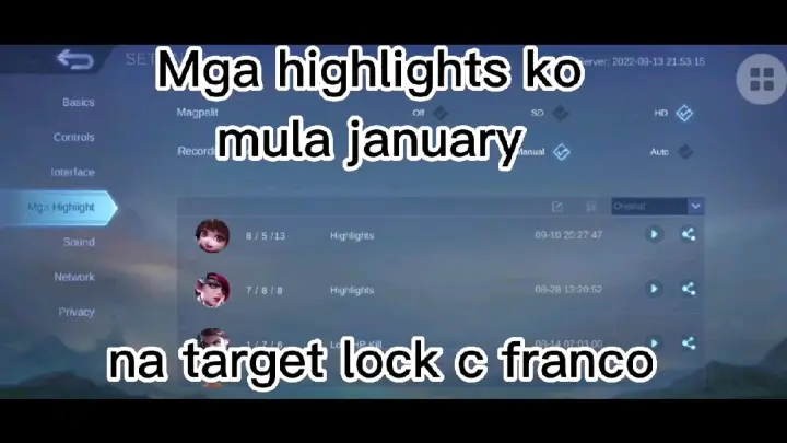 MLBB / Mga highlights ko mola January na target lock c Franco