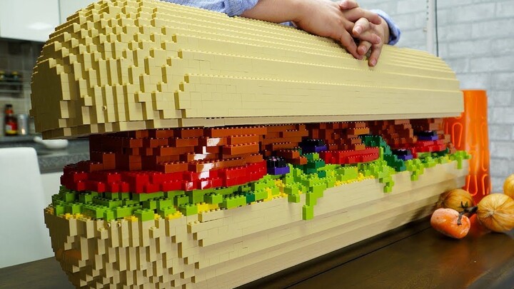 Super super satisfied! Who can eat the Big Mac sandwich? 【Lego stop motion animation】