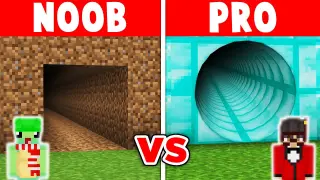 Minecraft NOOB vs PRO: SAFEST TUNNEL HOUSE BUILD CHALLENGE