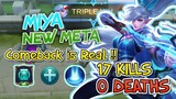 Greatest Comeback 17 Kills 0 Deaths using Miya Revamp New Meta