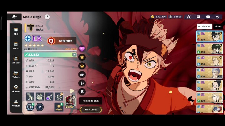 gear Black Asta masih proses build [Black Clover Mobile]