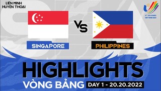 Highlights SINGAPORE vs PHILIPPINES [SEA Games 31 LMHT - Ngày 1][20.05.2022]