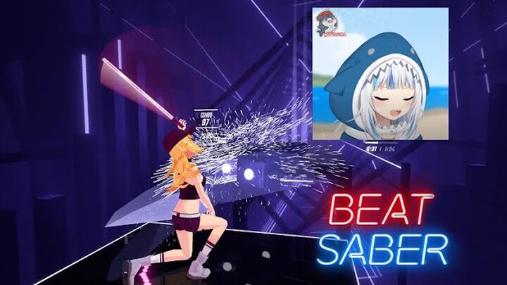 BeatSaber - Gawr Gura has a mental breakdown [FullBodyTracking]