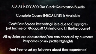 ALA All In DIY 800 Plus Credit Restoration Bundle course download