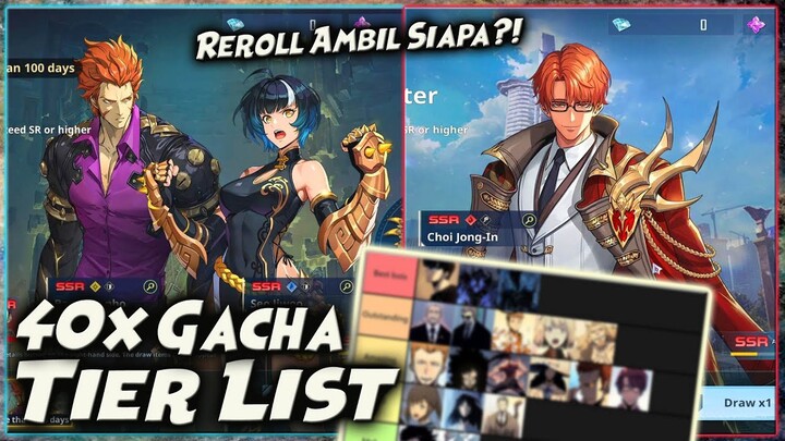 TIER LIST - BEST CHAR FOR REROLL - 40x GACHA Demi SSR 🔥 SOLO LEVELING ARISE