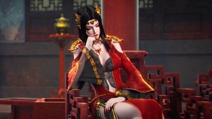 Detail resmi Dou Po: "Ratu memejamkan mata sambil berpikir dan merasa bahwa Xiao Yan sangat mirip de