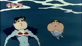 "Crayon Shin-chan" bị trôi ra biển, Shin-chan dạy ông Matsusaka cách tự cứu mình