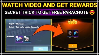 PUBG MOBLIE WATCH VIDEO TO GET FREE PARACHUTE, HELMET SKIN OR OUTFIT 😍 || SECRET TRICK