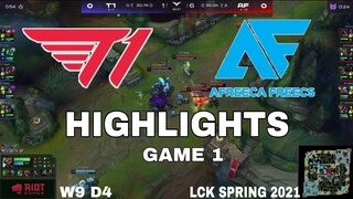 Highlight T1 vs AF Game 1 LCK Mùa Xuân 2021 LCK Spring 2021 T1 vs Afreeca Freecs