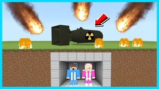 MIPAN & ZUZUZU BUAT RUMAH AMAN VS BOM NUKLIR DAN METEOR DI MINECRAFT! SEREM BANGET