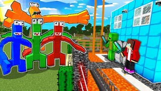 RAINBOW FRIENDS VS The Most Secure Minecraft House gameplay by Mikey and JJ (Maizen Parody)