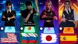 Wednesday Bloody Mary Dance Battle By - America Vs Russian Vs Japanese Vs Spanish | Tiles Hop Songs