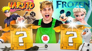 CAIXA MISTERIOSA NARUTO vs CAIXA MISTERIOSA FROZEN !!! ( Anime VS Disney )